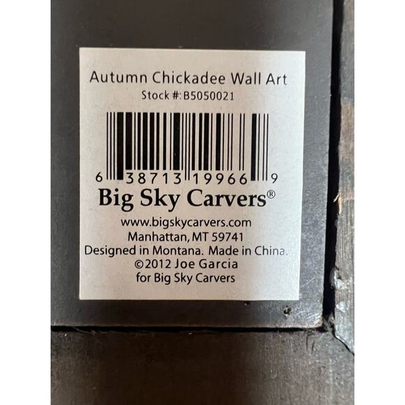 Joe Garcia Big Sky Carvers Wood Frame Wall Art Autumn Chickadee - Picture 5 of 7